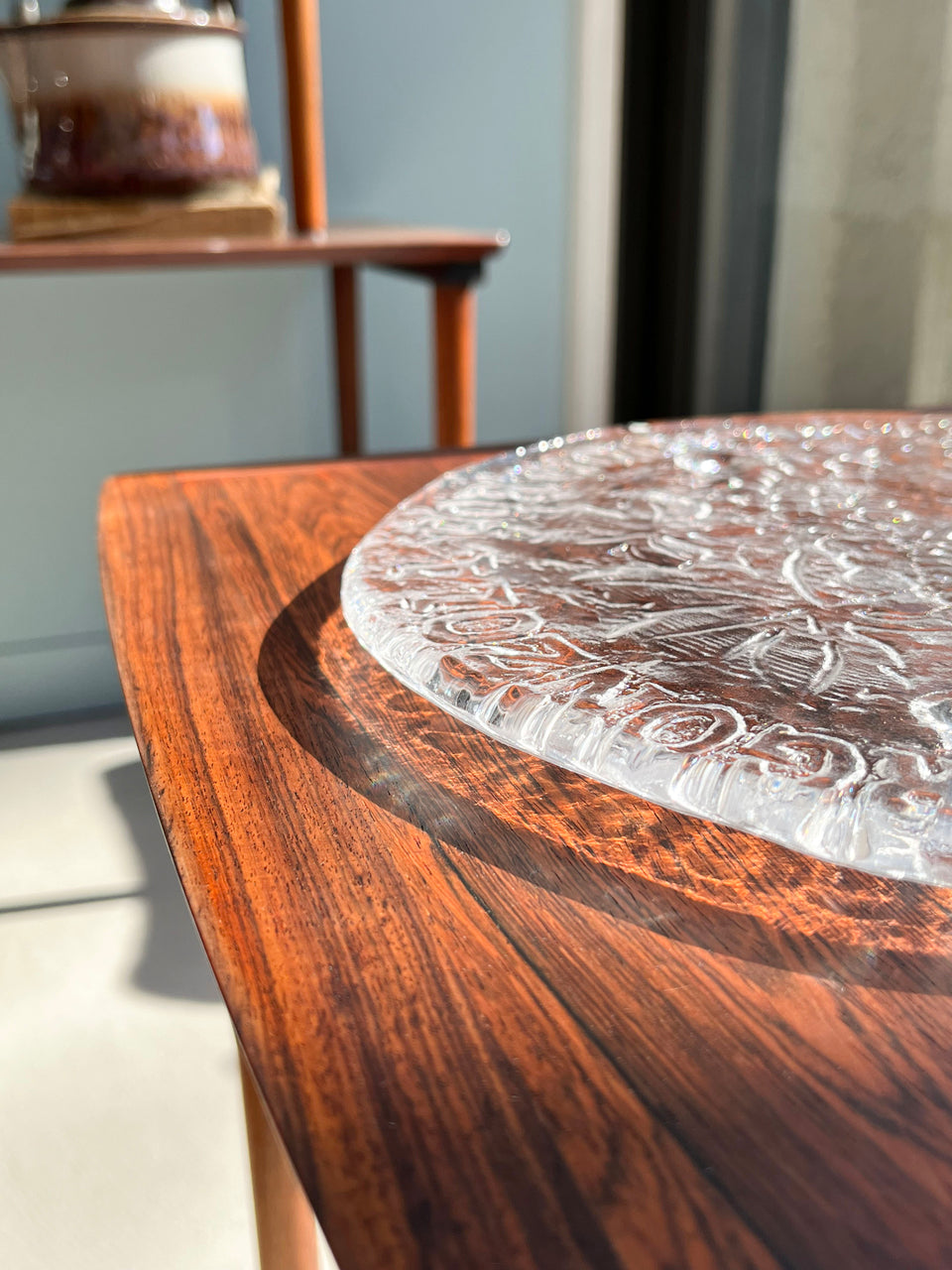 スウェーデンヴィンテージ プーケベリ ガラスプレート エヴァ