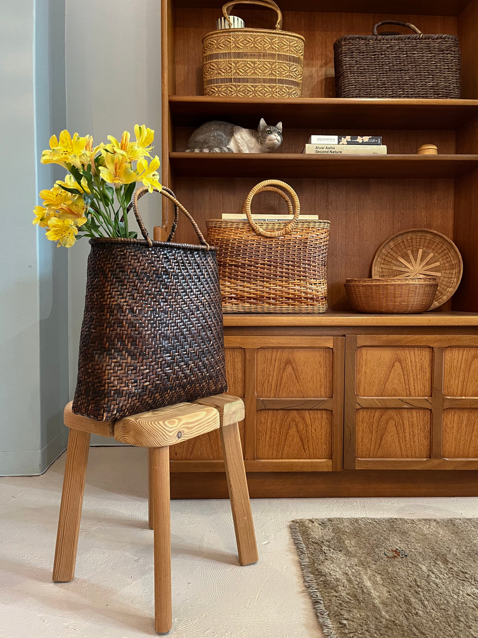 ヴィンテージ カゴバッグ インテリア雑貨 シャビーシック 古道具