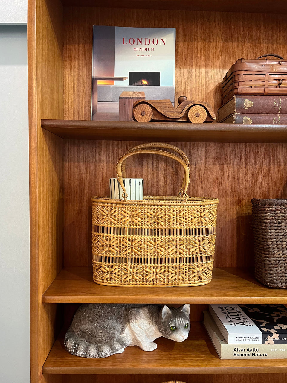 ヴィンテージ カゴバッグ インテリア雑貨 シャビーシック 古道具