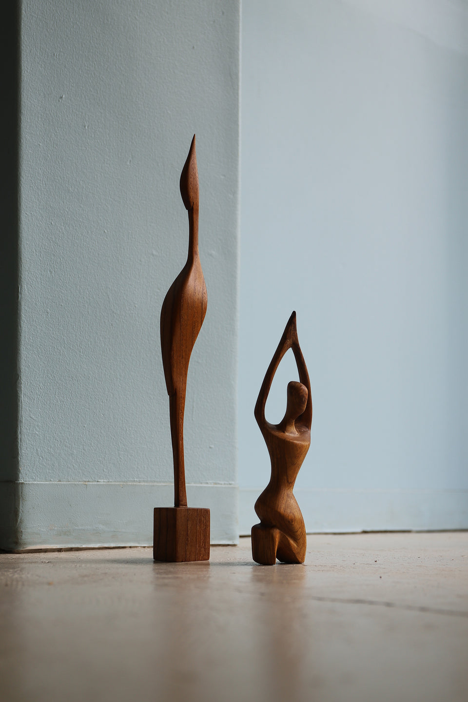 ヴィンテージ 木製彫刻 木彫りオブジェ 置物 北欧インテリア/Vintage