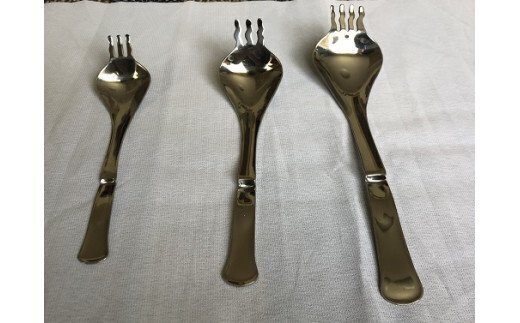 至福のラーメンフォーク & スープスプーン(大・中・小) 3本セット