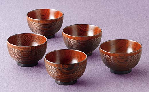 山中塗 汁椀5客揃 汁椀 山中塗 日本製 伝統工芸 工芸品 F6P-2197