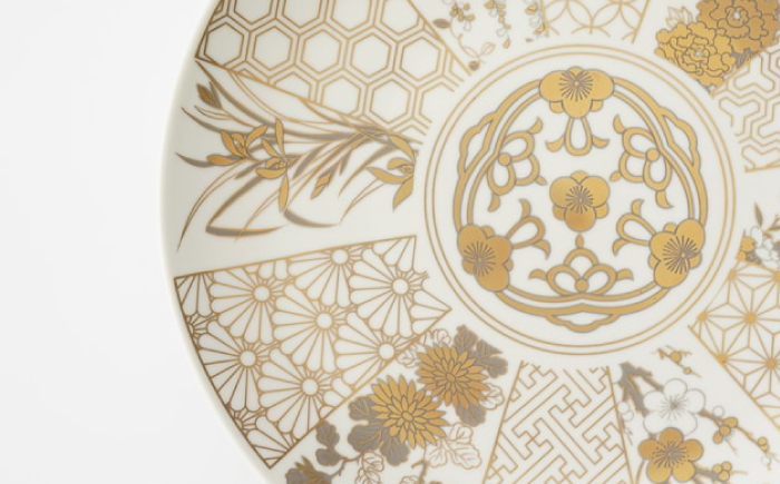 波佐見焼】金襴 古伊万里 7号皿（化粧箱入り）2枚セット【FOURGRACE