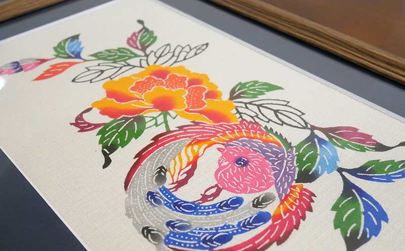 紅型額装 丸鳳凰【藤崎紅型工房】: 名護市ANAのふるさと納税｜ANAの