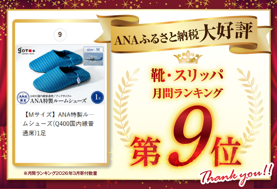 Mサイズ】ANA特製ルームシューズ(Q400国内線普通席)1足(Mサイズ): 河北