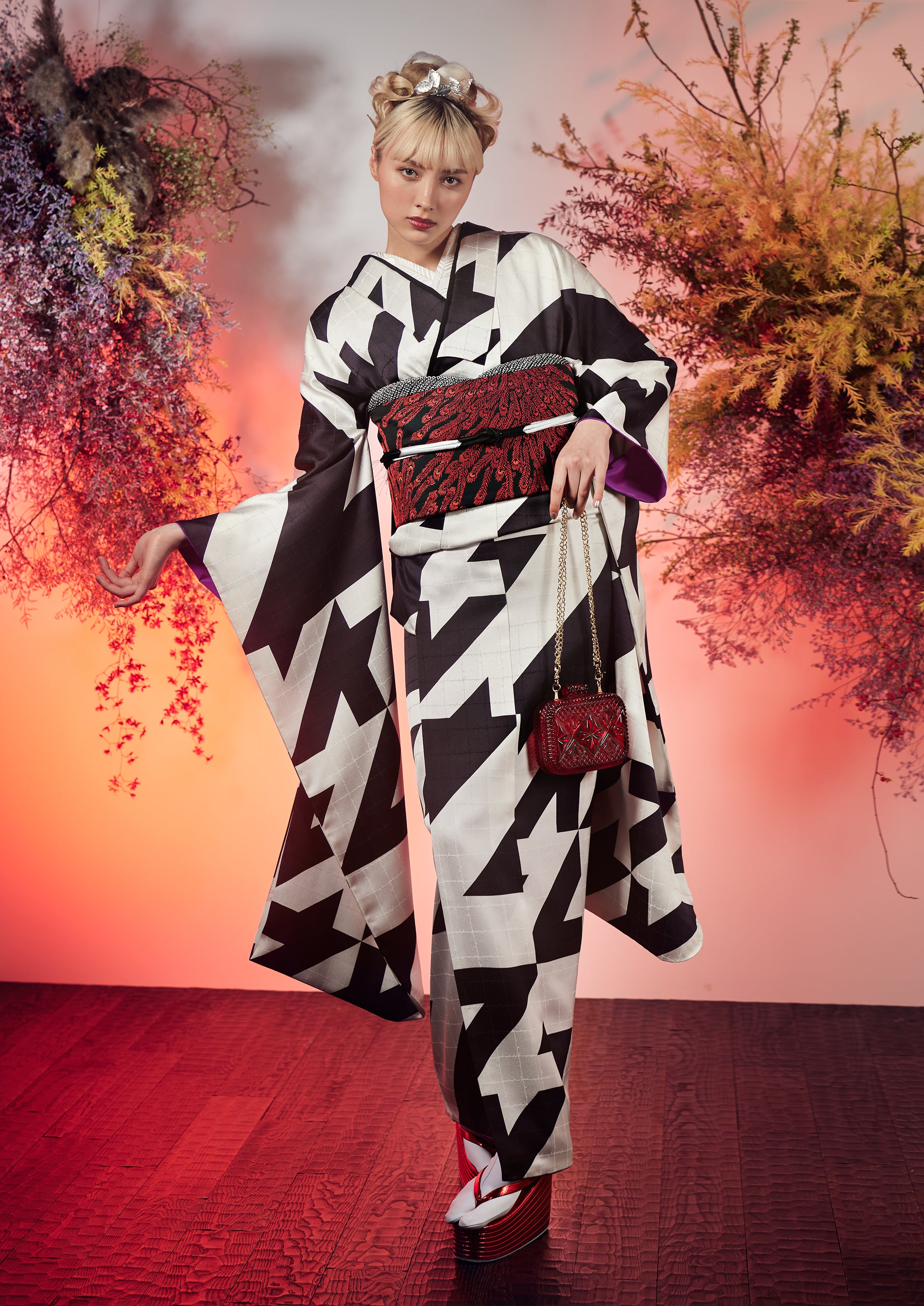 袋帯 KAPUKIオリジナル 【赤孔雀】 – 振袖KAPUKI