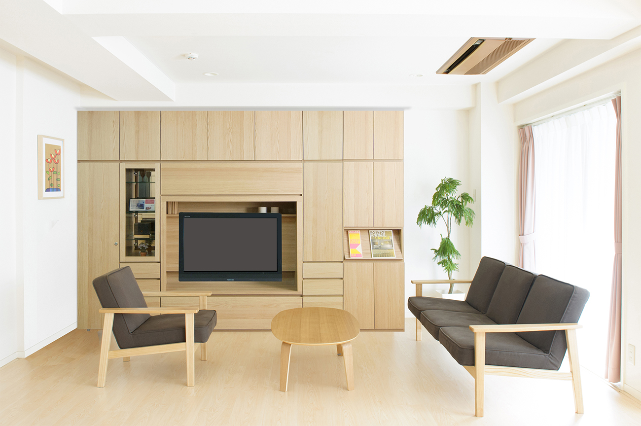 すえ木工の壁面収納 | サイズオーダーのシステム収納（岡山県津山市）