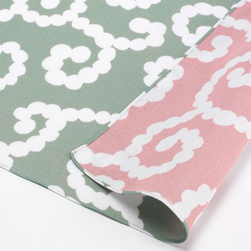 50 ミナ ペルホネン 両面 karakusa モスグリーン/ライトピンク