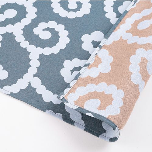 100 ミナ ペルホネン 両面 hana hane ブルー/グレー | ふろしき むす美