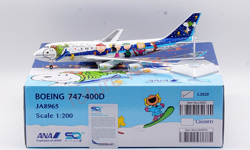 1:200 SQ Wings ANA B747-400D JA8965 “Snoopy” Diecast Aircraft