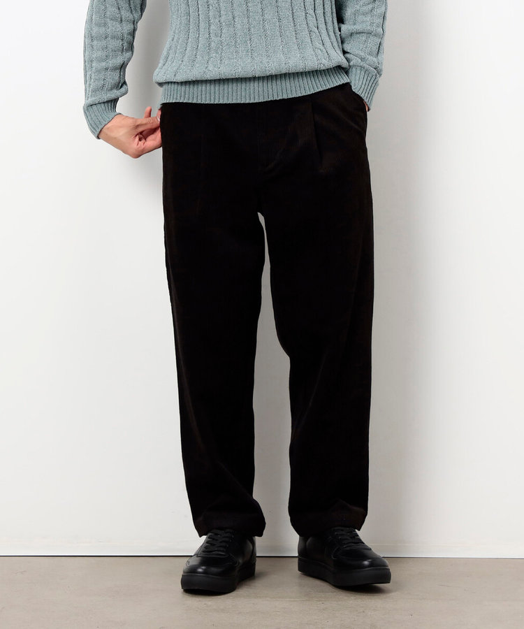 コーデュロイ ワンタック ワイド テーパードパンツ（47-56PM25-205