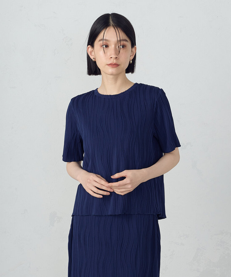 クルーネック ストレッチプリーツカットソー / セットアップ対応（12