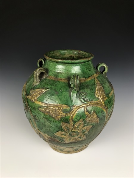 中国 素三彩花唐草文五耳壺｜商品一覧｜GALLERY 帝塚山