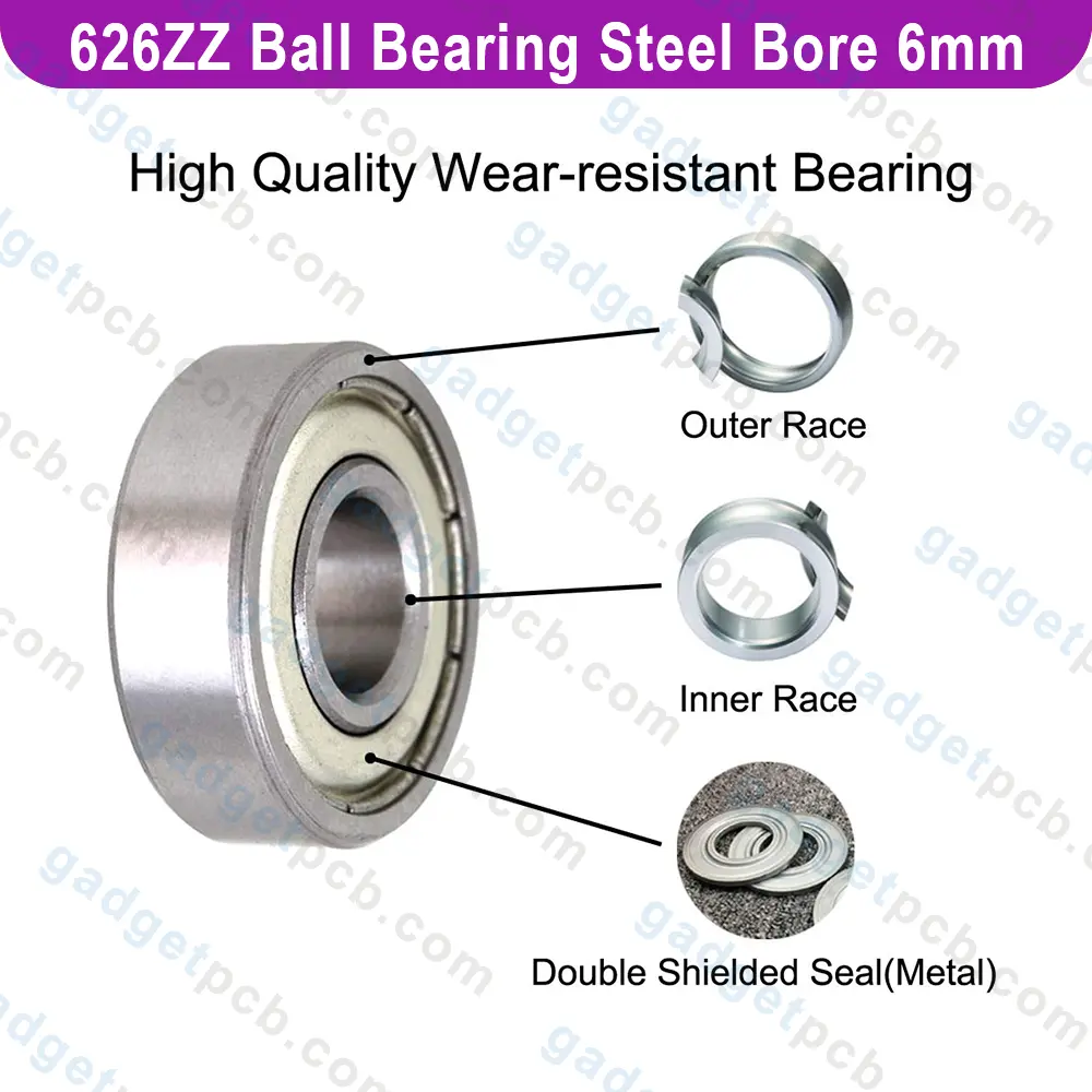 626ZZ Deep Groove Ball Bearings 626z 6 x 19 x 6mm Bearing Bore 6mm