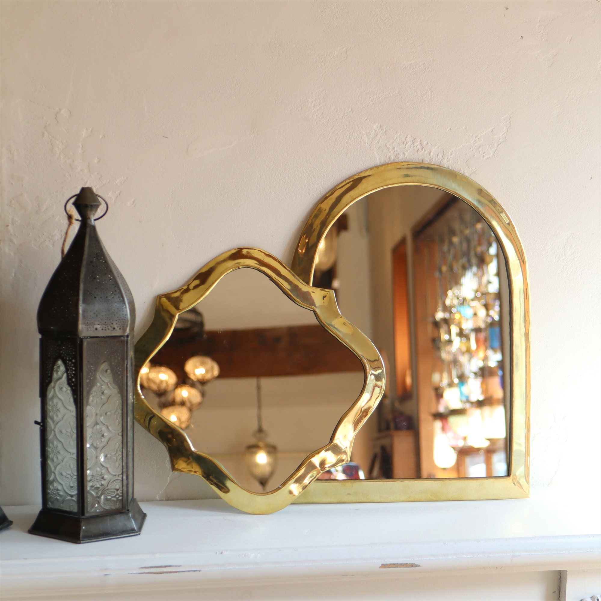 モロッコ ミラー ウォールミラー 真鍮ゴールドアーチ ミフラーブ