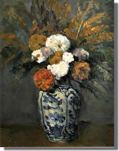 デルフトの花瓶に生けられたダリア セザンヌ 絵画販売