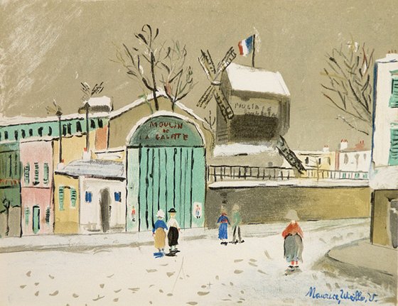 モーリス・ユトリロ：ユトリロ ”ヴァラドン” 雪のムーンラン・ド・ラ