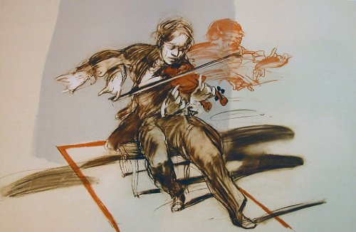 ワイズバッシュ：ヴァイオリニスト】 絵画 販売 買取 | 東京 自由が丘