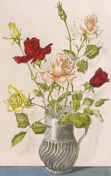 藤田嗣治『花瓶の薔薇』｜版画 販売 買取 - 東京 自由が丘にある画廊