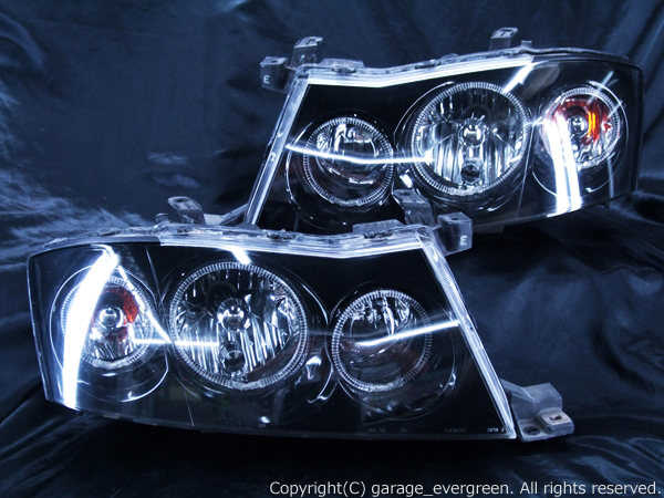 HID付□ブラック Y34グロリア後期 LEDイカリング ヘッドライトEG
