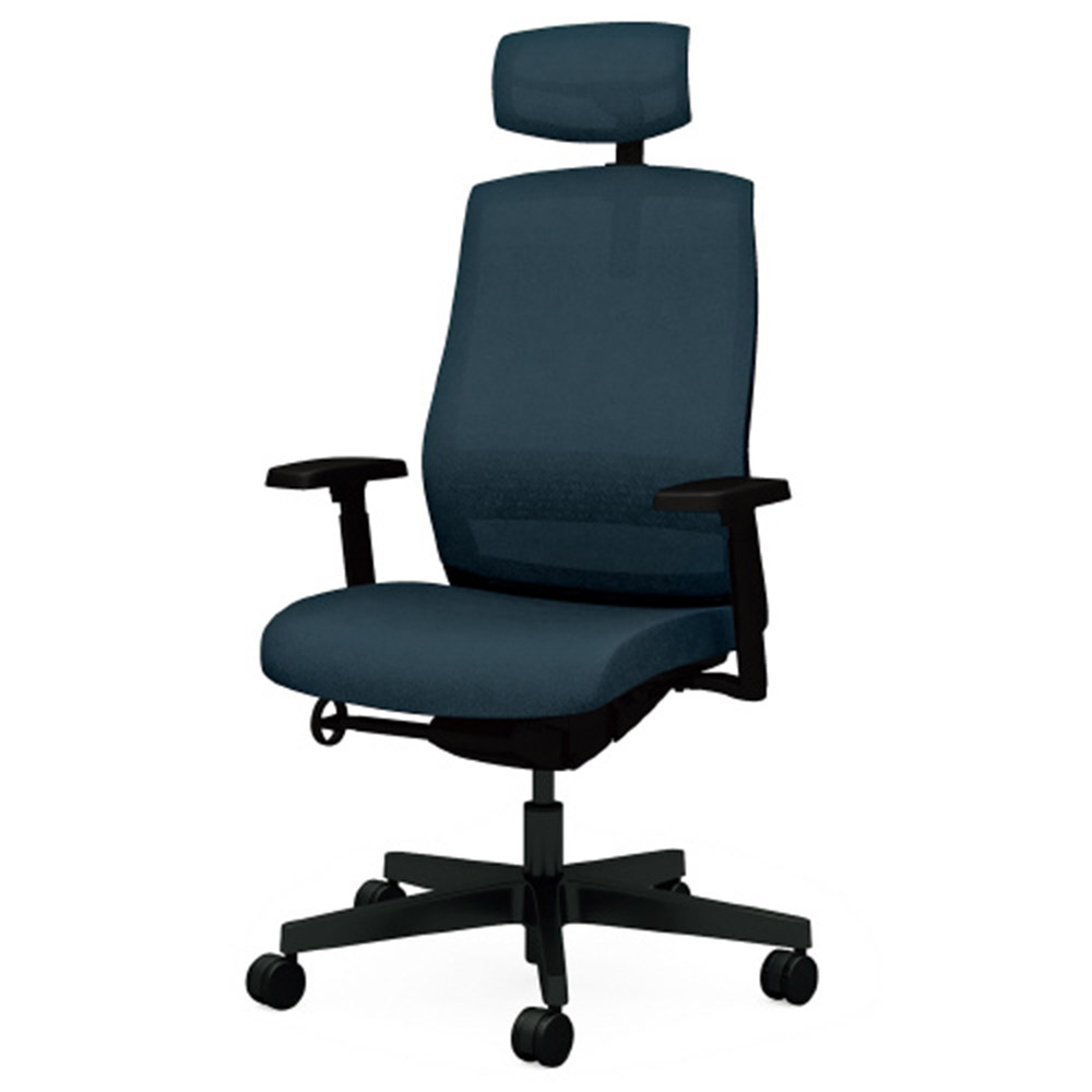 KT-7 メッシュチェア ヘッドレスト付 アジャスト肘 樹脂脚 (オフィス