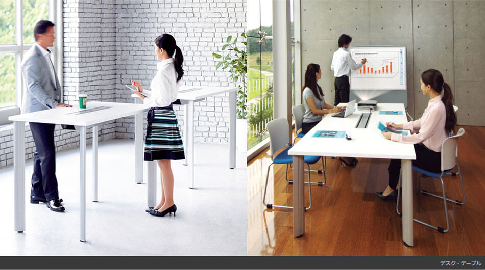 ハイテーブルHL ミーティングテーブル 長方形 幅210 奥行100 高さ100cm