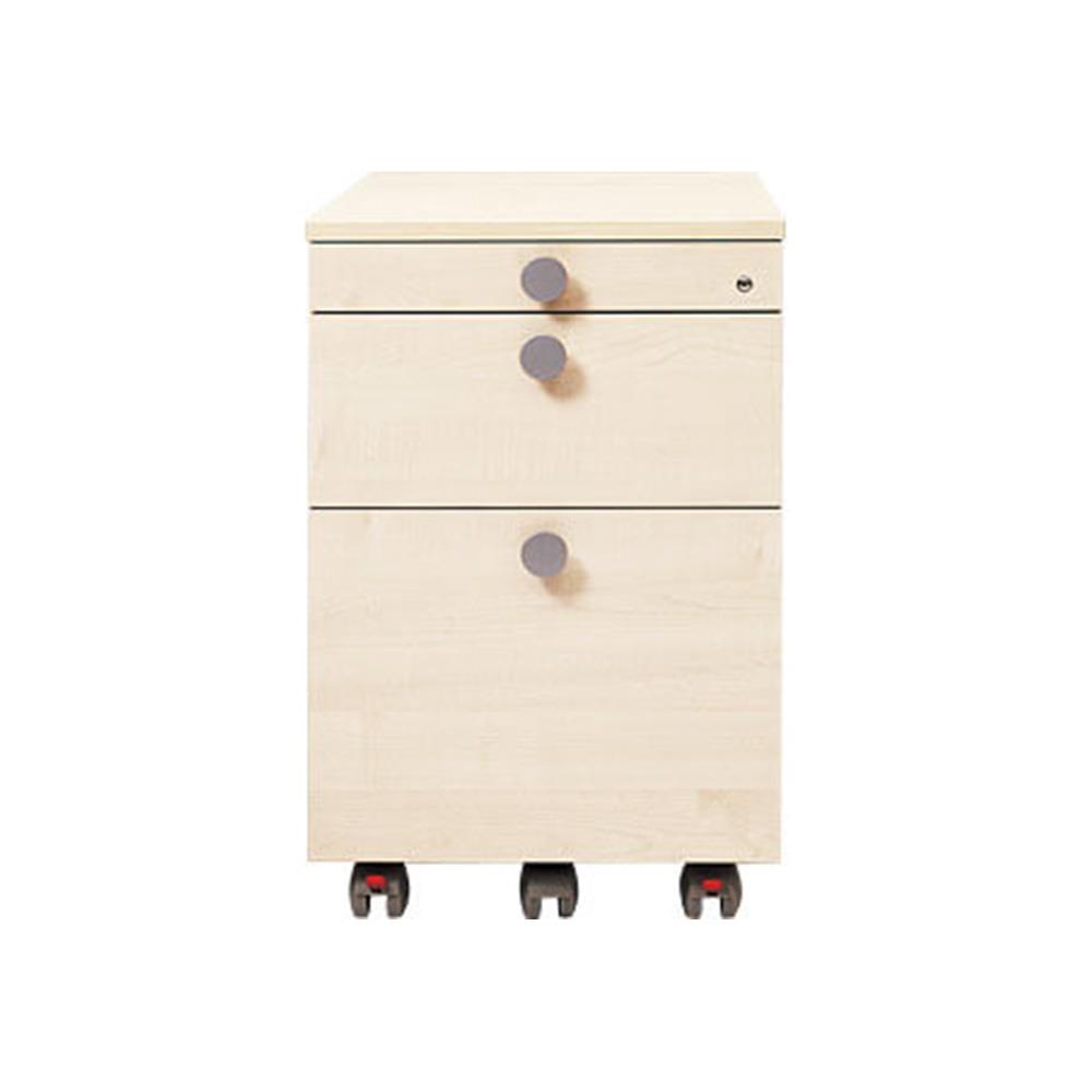 fantoni/ファントーニ/オフィス 木製ワゴン 3段 鍵付き 幅42 奥行57 高