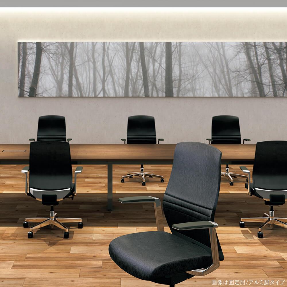 KT-7 ビニルレザーチェア 肘なし アルミ脚 (オフィスチェア ワーク