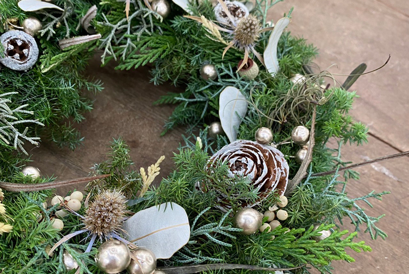 11/23(水・祝) スタッフ岸本の フレッシュグリーンのクリスマスリース