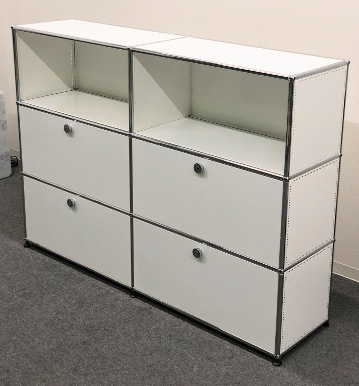 □USM/ハラーシステム□キャビネット 2列3段 白 上段オープン すべての