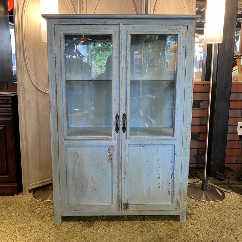 B-COMPANY/ビーカンパニー シャビー ブルー キャビネット 収納棚