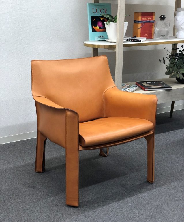 レア□Cassina/カッシーナ□414 CAB ラウンジアームチェア コニャック