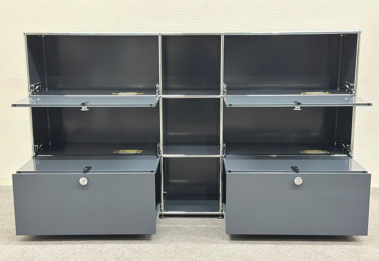 □USM/ハラーシステム□キャビネット 3列3段 中オープンシェルフタイプ