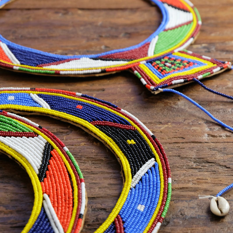 Re Stock マサイビーズファンネックレス