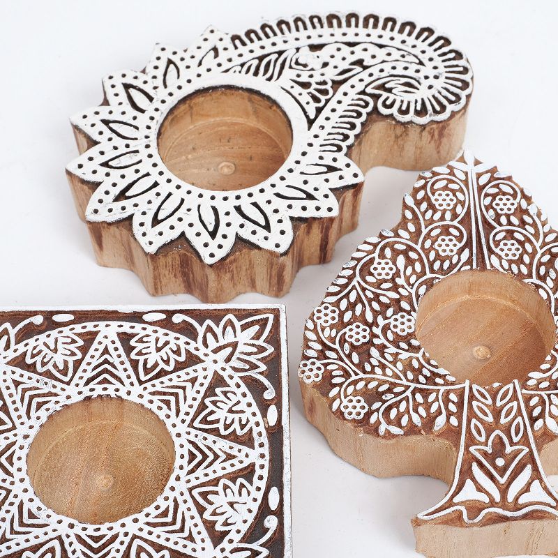 ウッドブロックキャンドルホルダー 【メール便可】｜マライカ公式通販