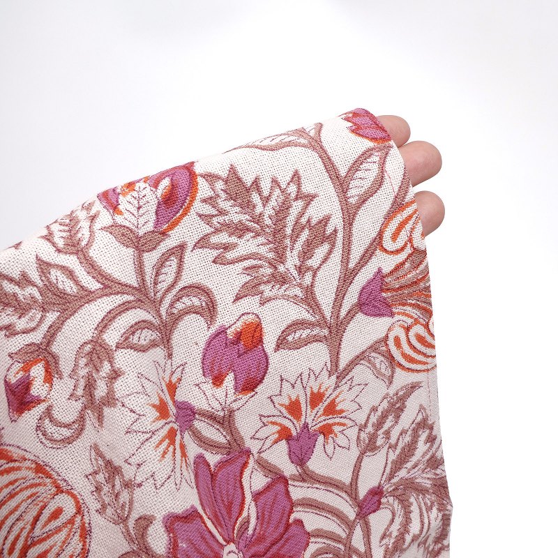 サンガネールブロックプリントテーブルランナー 30cm×150cm 【メール便