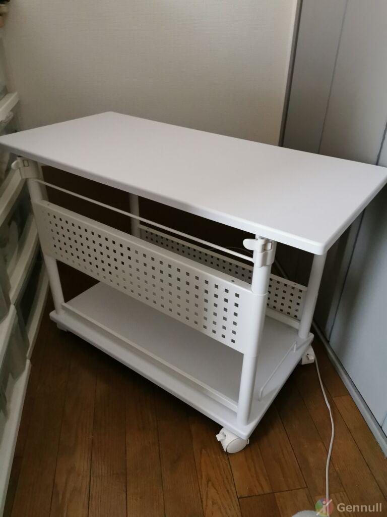 L字デスクにもなるPCワゴン「Bauhutte（バウヒュッテ） 昇降式L字