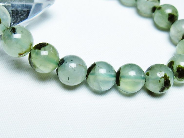 パワーストーン 天然石 ルチル入りプレナイトブレスレット 9mm [T228-4499]