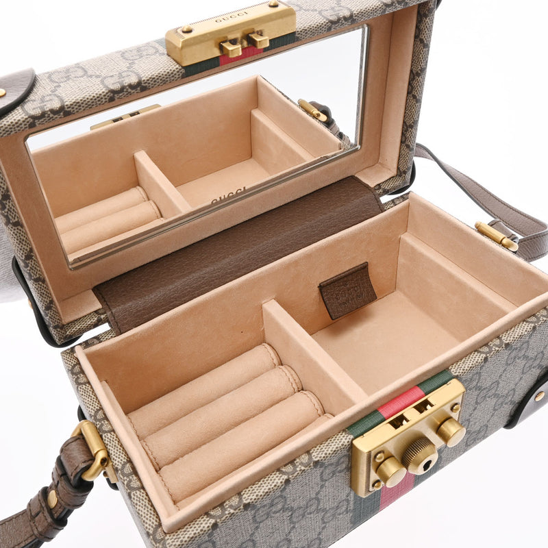 グッチサヴォイ ジュエリーケース ベージュ/エボニー ゴールド金具