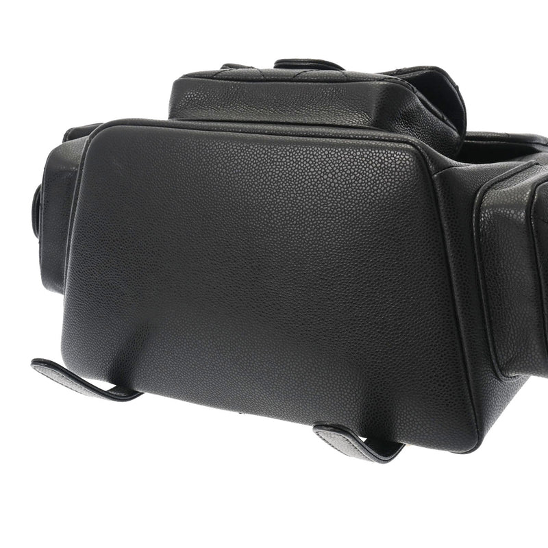 シャネルバックパック 黒 シルバー金具 レディース リュック