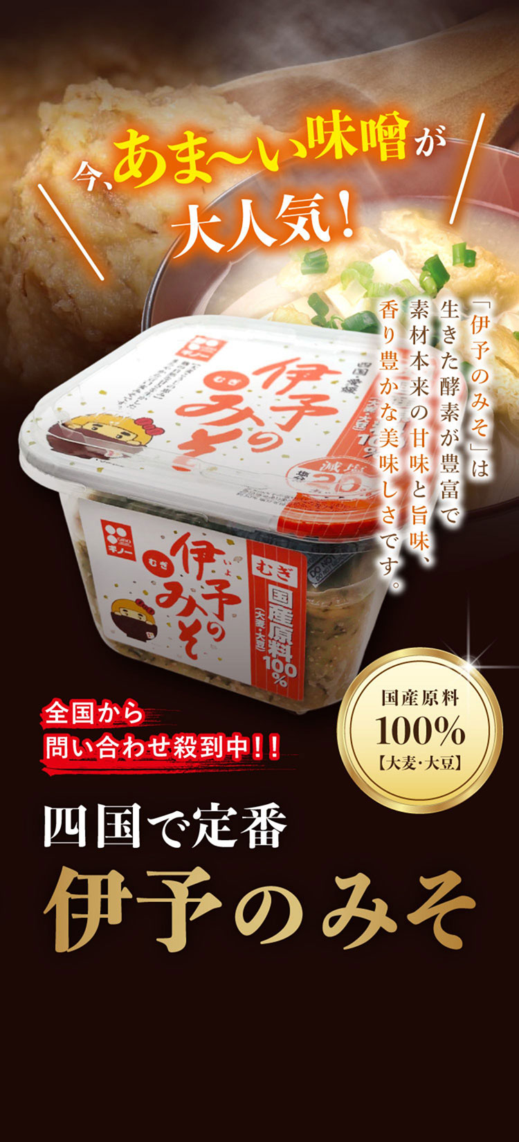 ギノーみその『伊予のみそ』。期間限定の特別キャンペーン開催中！