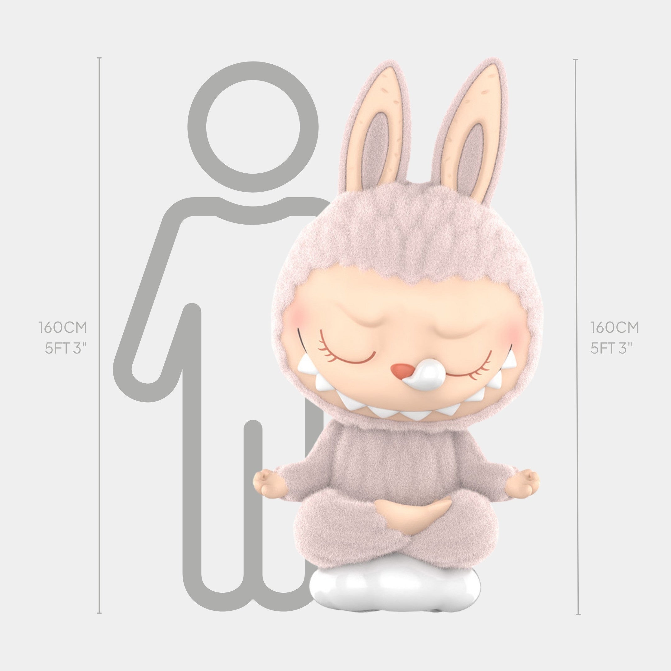 Lazy Yoga Sleeping Labubu Sculpture | 160cm Giant Collectible Art