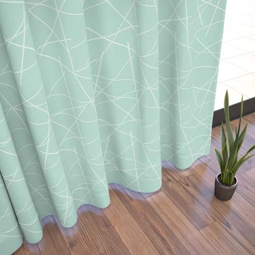 既製】裏地付き 遮光3級 モダン ジオメトリック柄の形状記憶付 ケビン