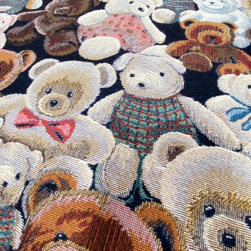 テディベア柄 ゴブラン織りのエプロン（フランス製・ゴブラン織り）