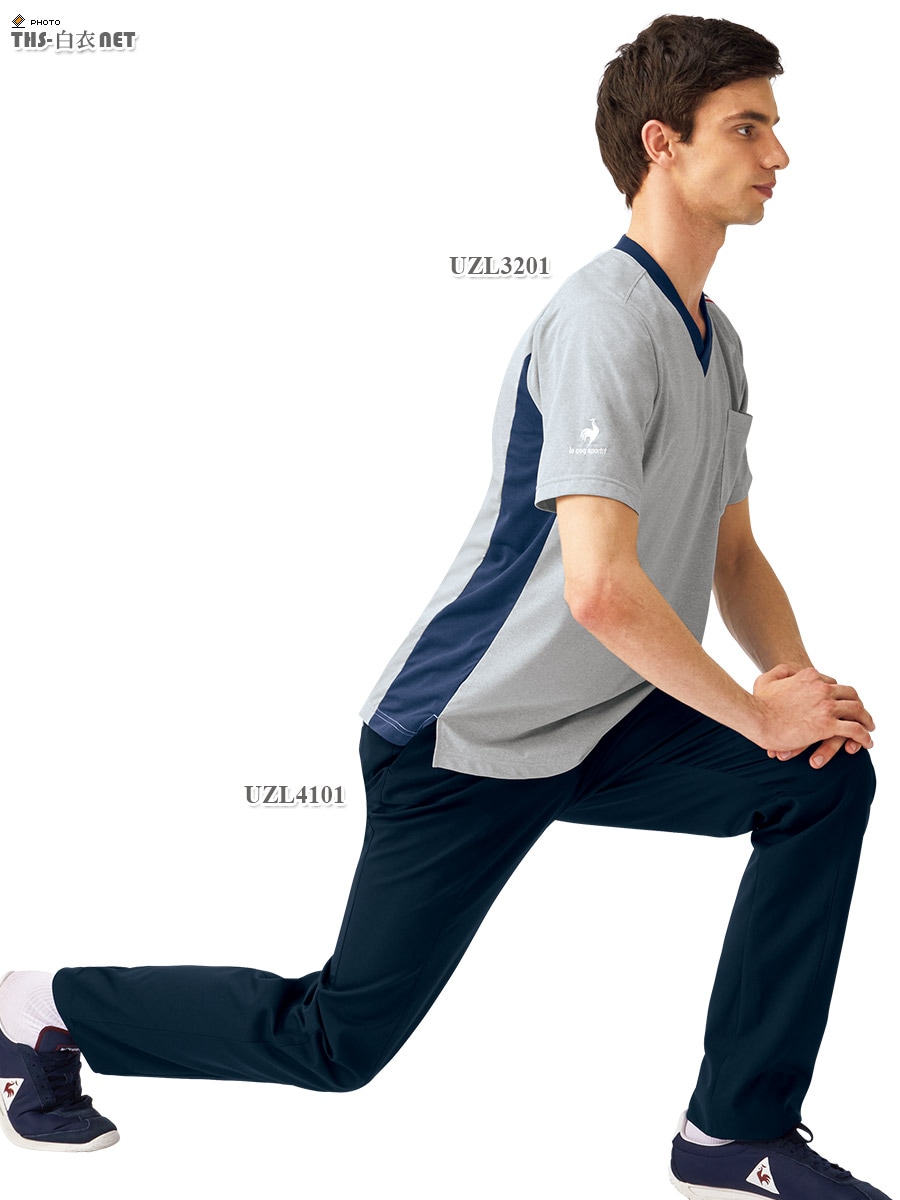 ルコックスポルティフ男女兼用VネックTシャツ半袖[明石S.U.C.製品