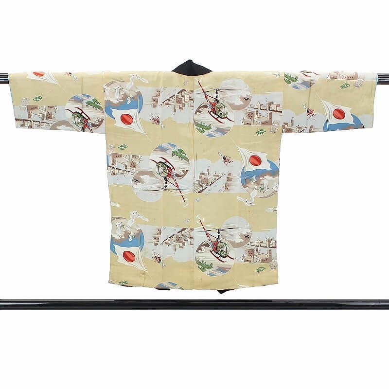 中古】 アンティーク半襦袢 半襦袢 アンティーク 正絹 シルク ベージュ