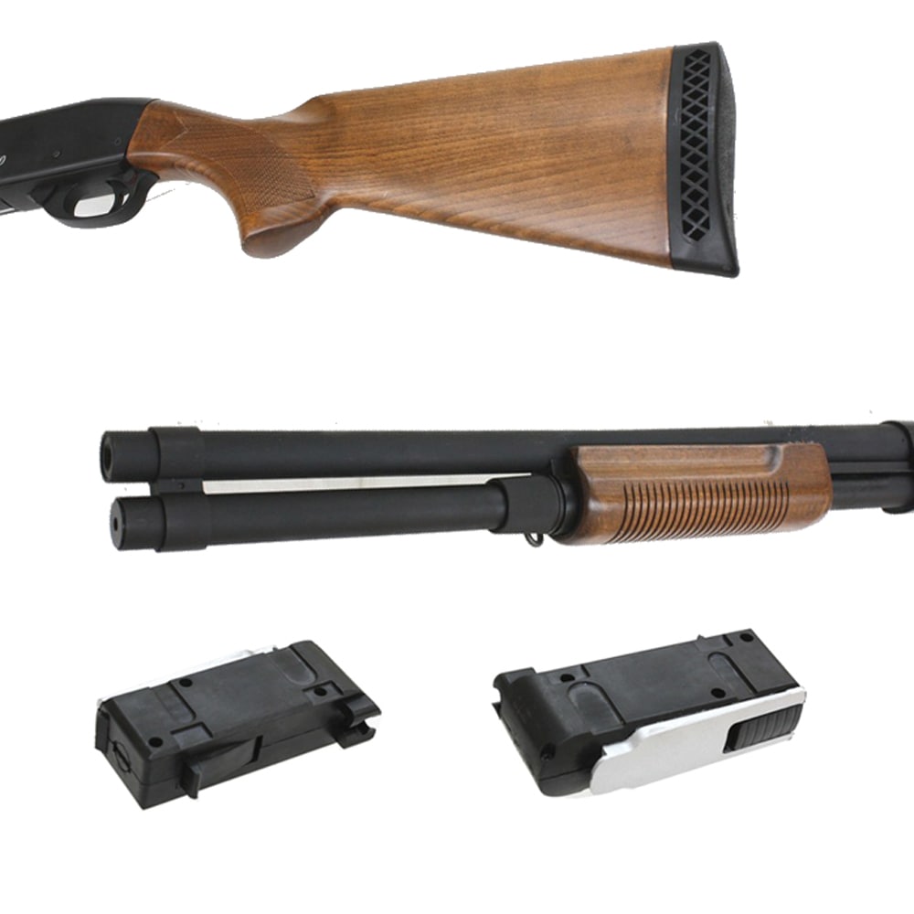 S&T M870 ロング リアルウッド エアーショットガン（レミントン刻印