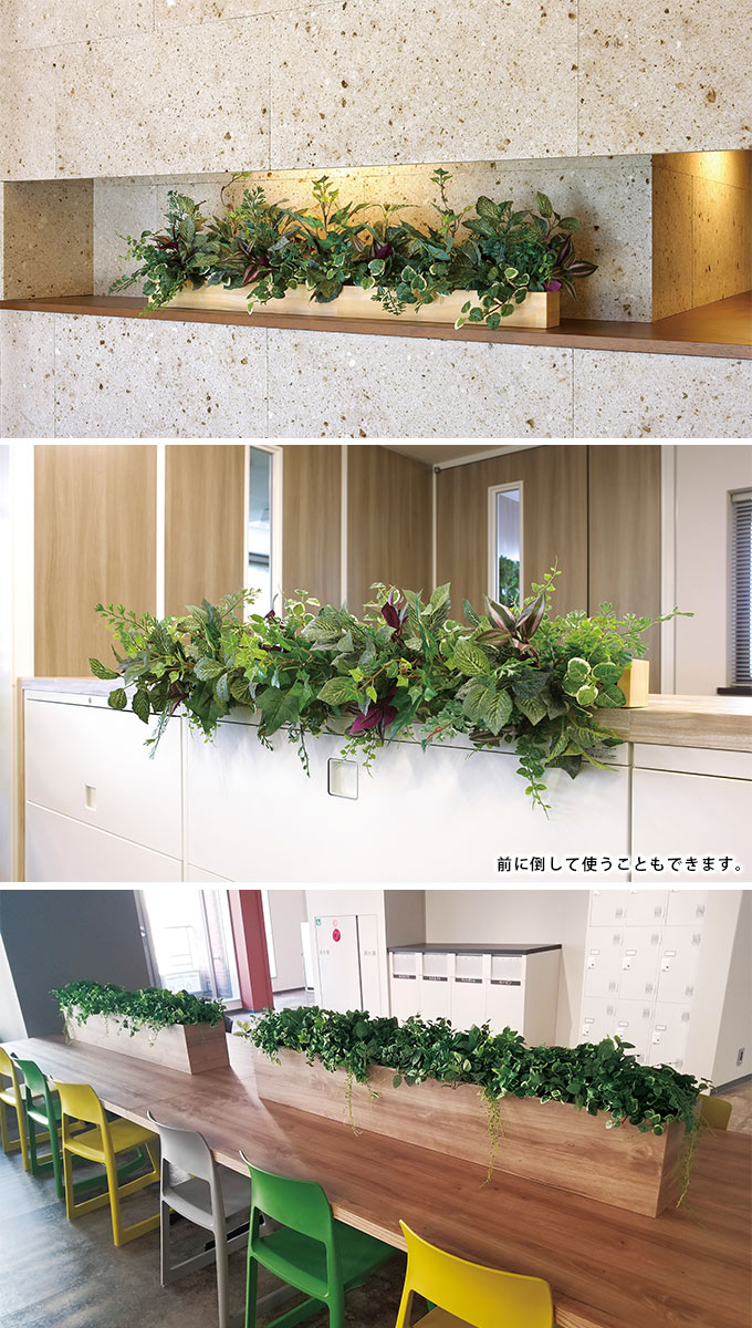 フェイクグリーン 鉢植え 大型 ウッドボックス ウンベラータ 1.8m