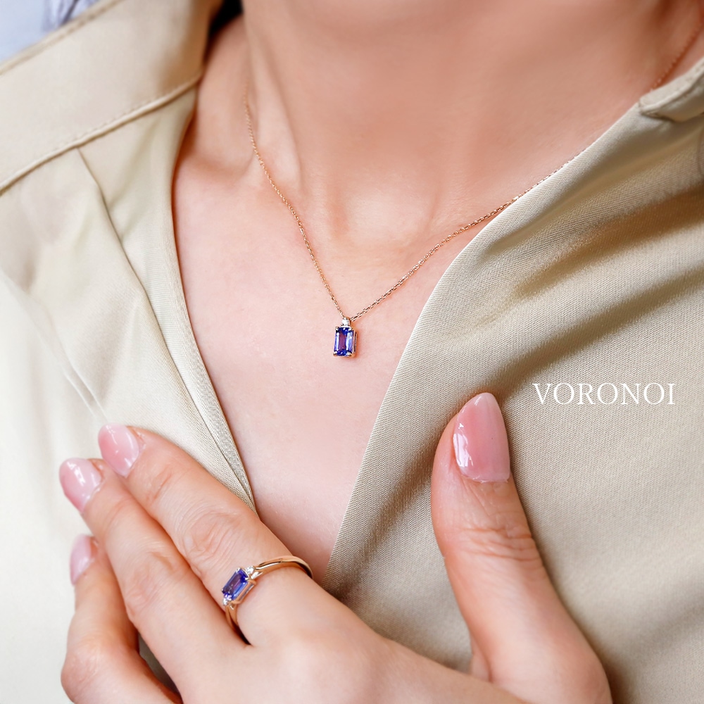 K10 カラーストーン スクエア リング / ネックレス