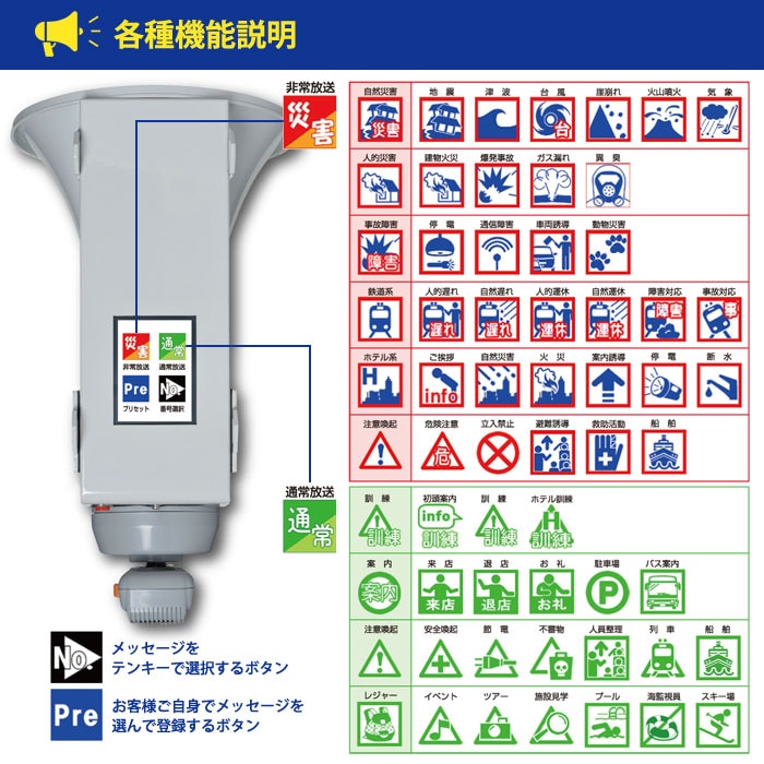 多言語拡声装置 メガスピーク EH-1611M ｜ あんしんの殿堂 防災館